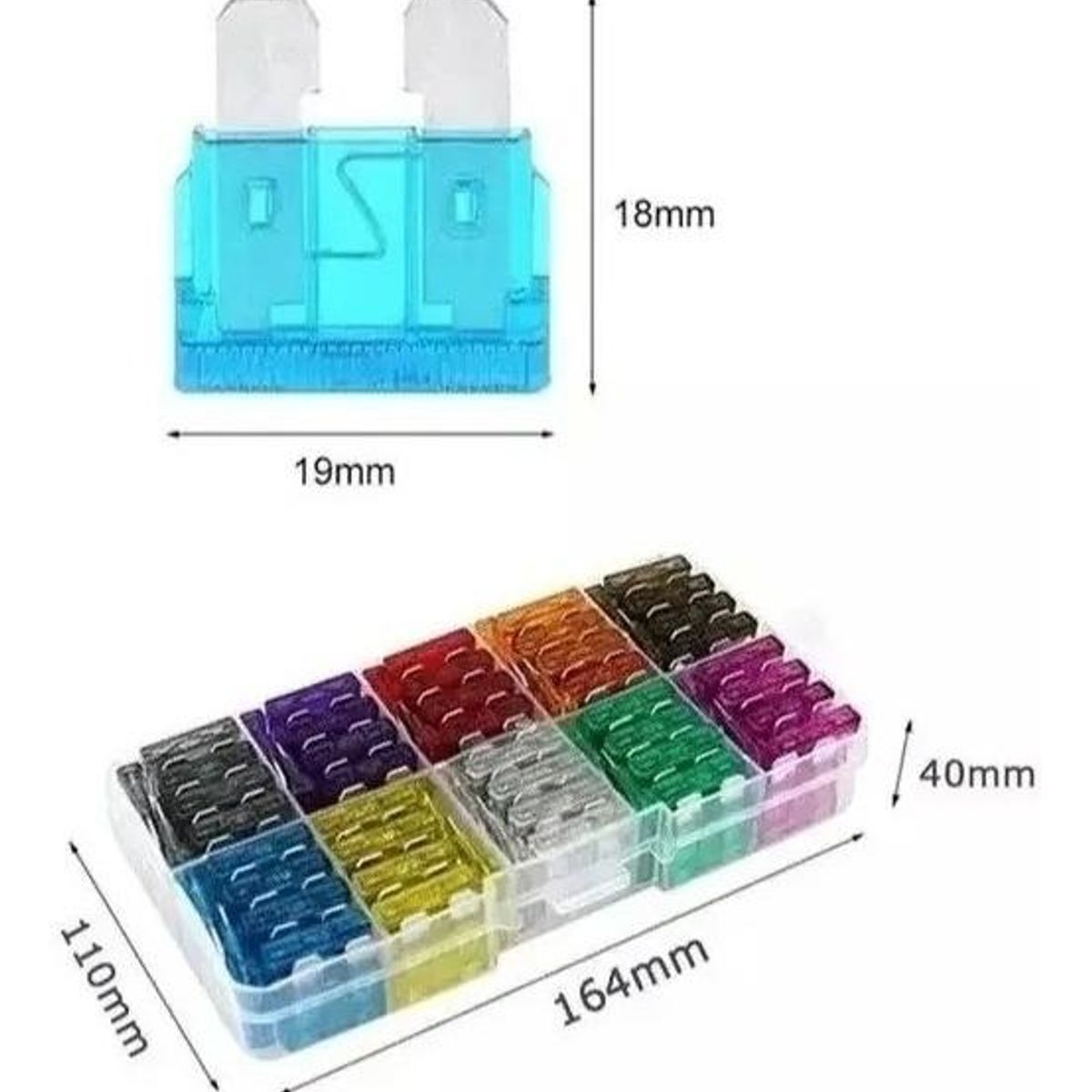 GENERICO - Kit de Fusibles 12V con 100 Unidades Variadas