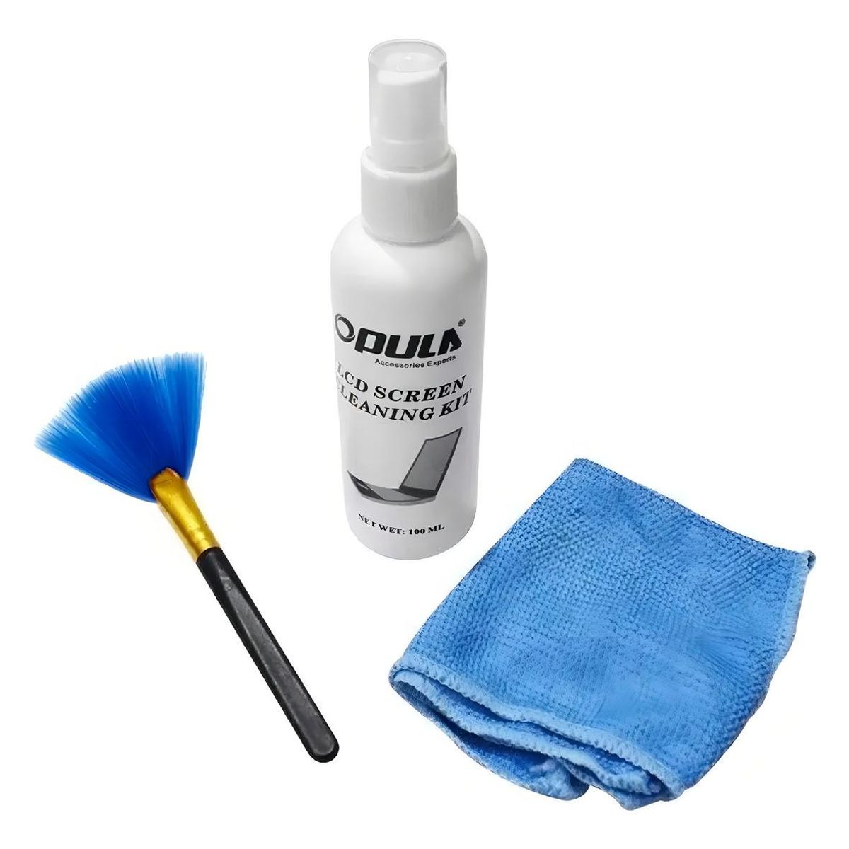 GENERICO - Kit de Limpieza para Pantallas con Paño y Brocha