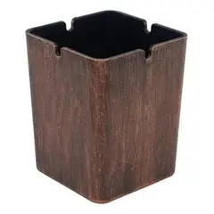 GENERICO - Cenicero de Mesa Cuadrado en ABS y PVC Color Marrón
