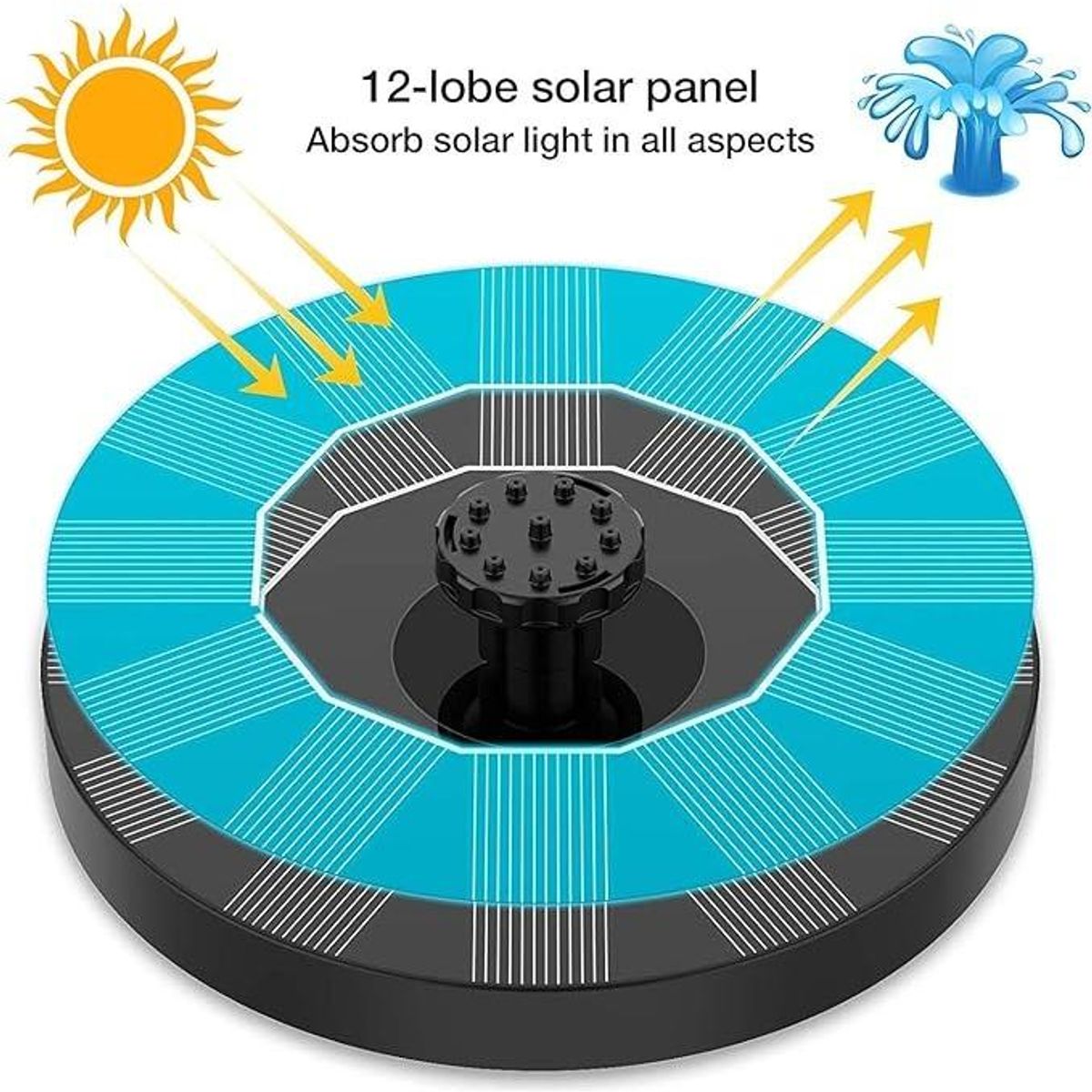 GENERICO - Pack de 3 Fuentes Solares Flotantes para Piscina