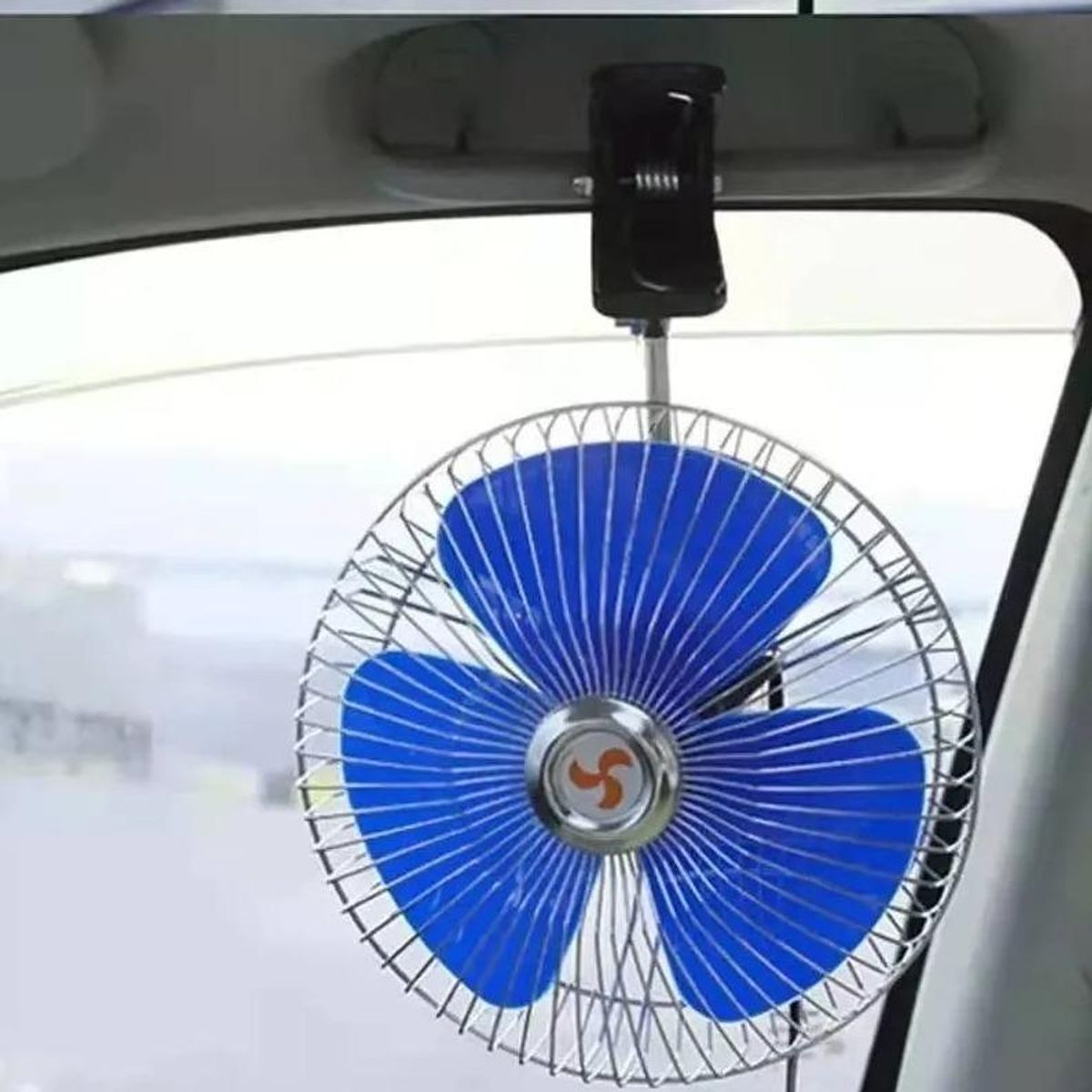 GENERICO - Ventilador Oscilante 12V para Auto con Clip de Seguridad