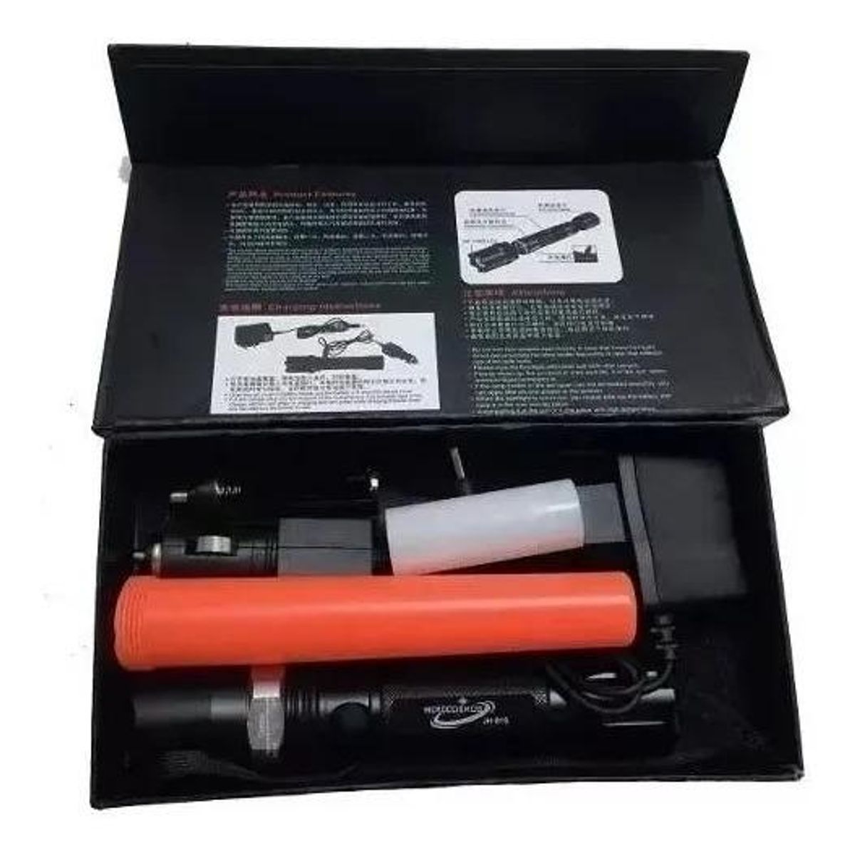 GENERICO - Linterna Táctica LED Recargable con Zoom 1800 Lúmenes