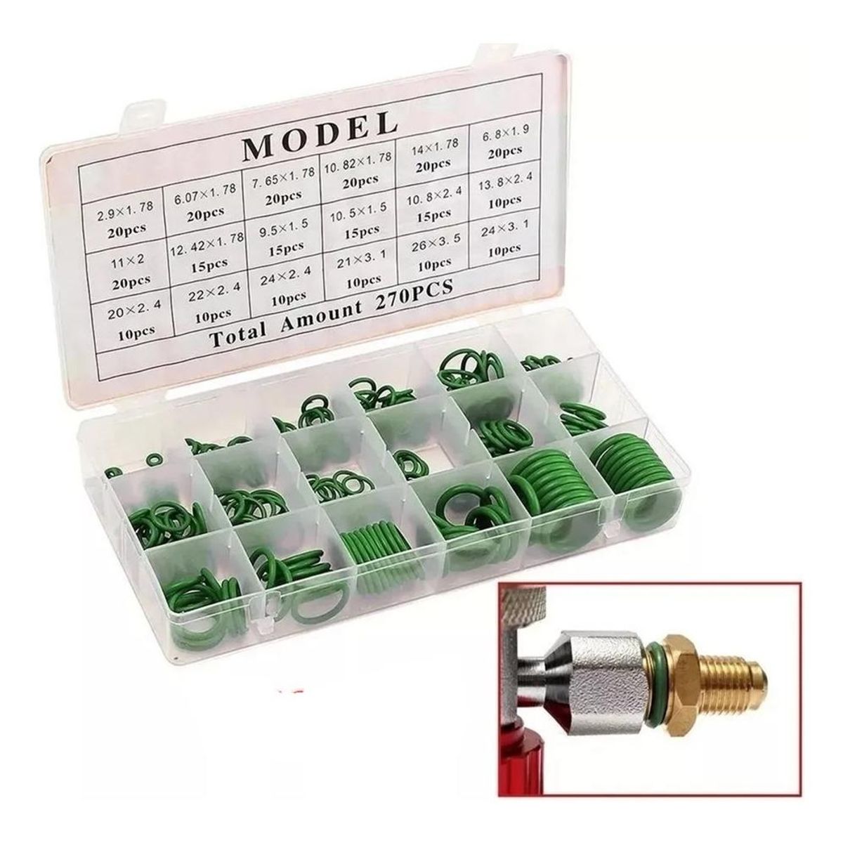 GENERICO - Conjunto de 270 O-rings para Aire Acondicionado R134