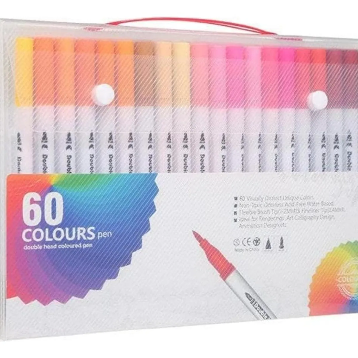 GENERICO - Set de 60 Marcadores Doble Punta para Dibujo y Lettering