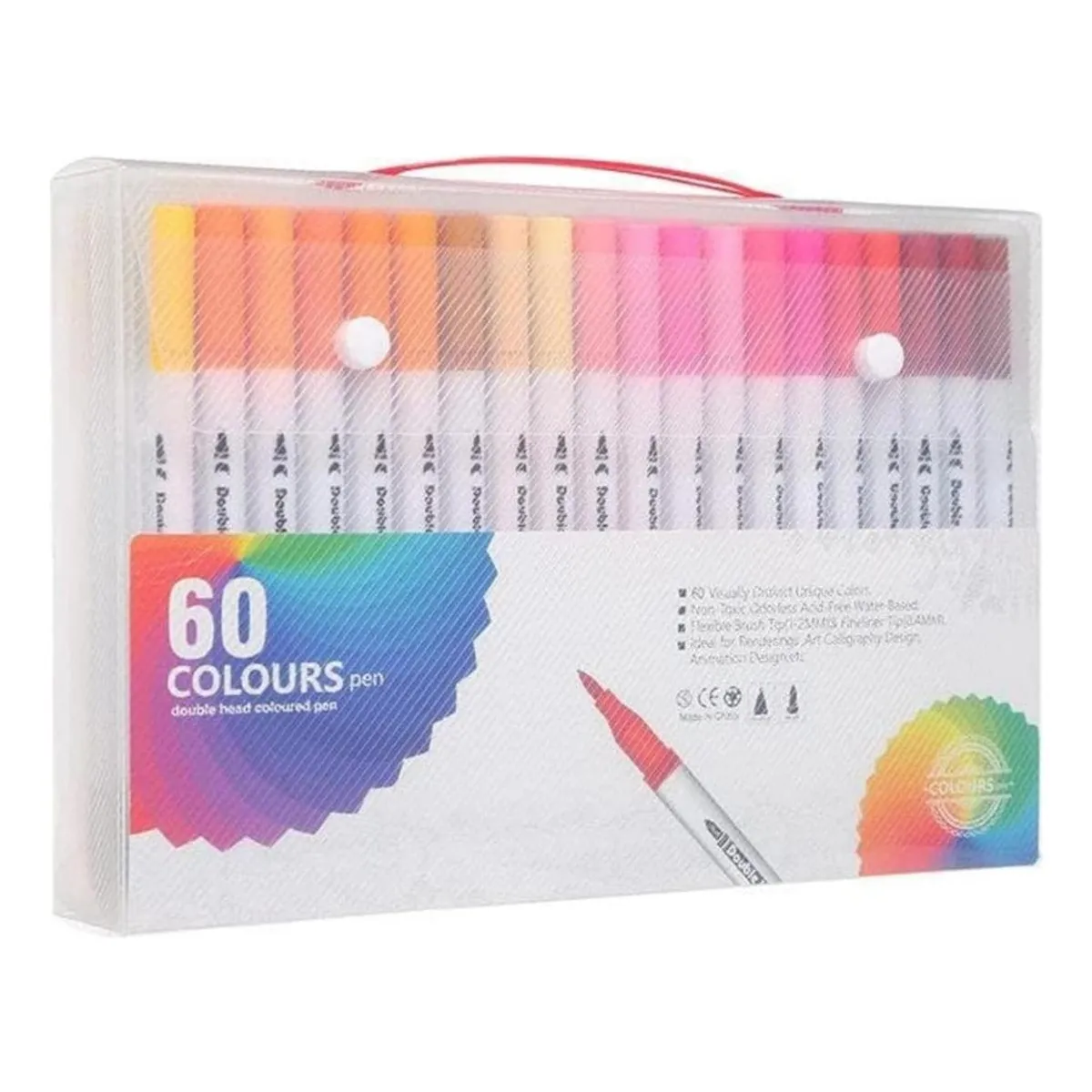 GENERICO - Set de 60 Marcadores Doble Punta para Dibujo y Lettering