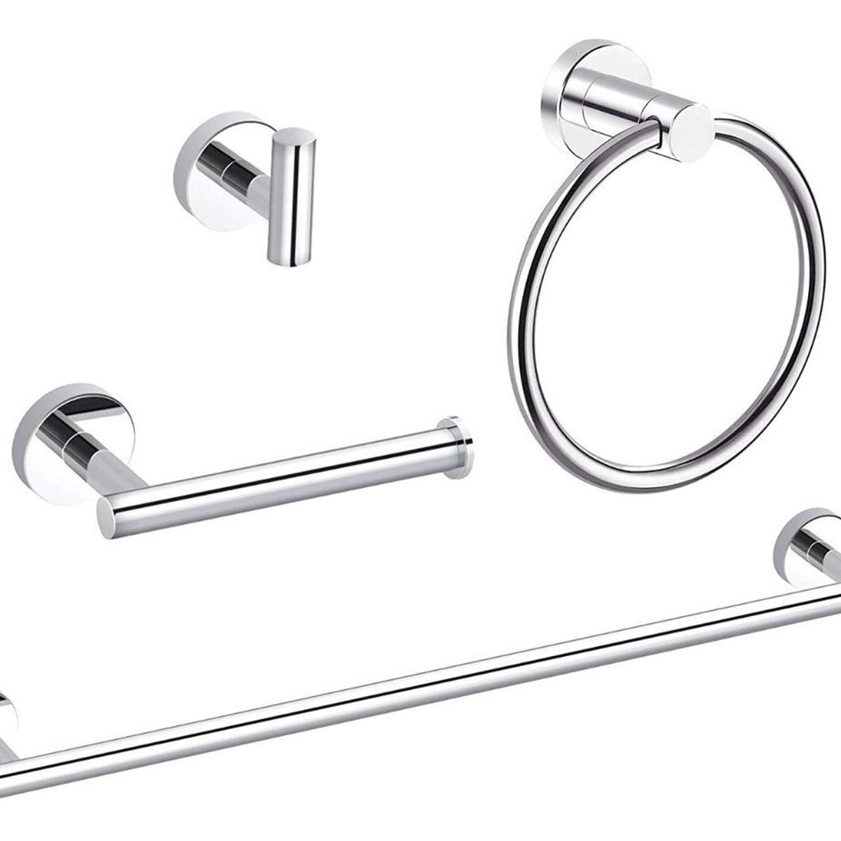 GENERICO - Set de 4 Accesorios Modernos de Baño en Acero