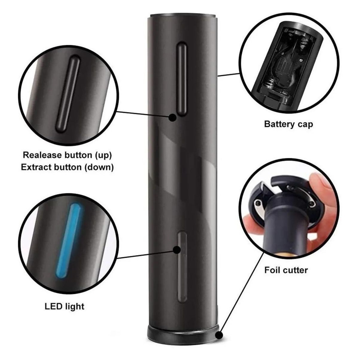 GENERICO - Abridor Eléctrico de Vino Automático y Portátil