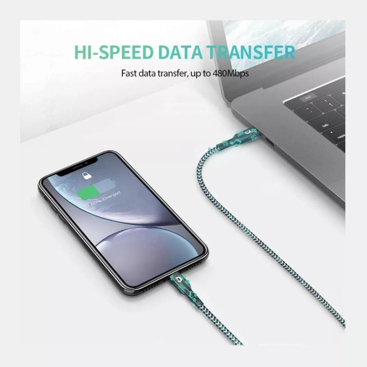 GENERICO - Cable Lightning Reforzado de 3 Metros para Carga Rápida