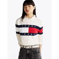 Sweater Color Block Relaxed Con Logo Blanco Tommy Jeans