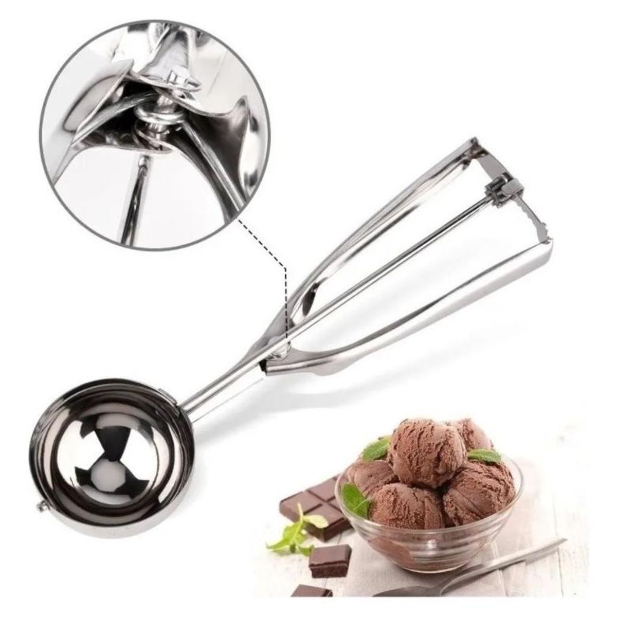 GENERICO - Cuchara Para Helado de Acero Inoxidable 23cm