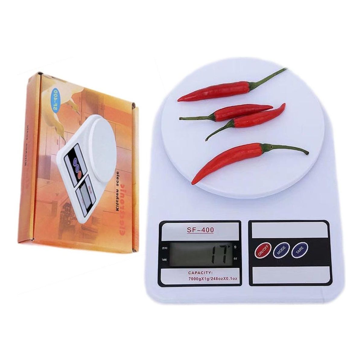 GENERICO - Balanza Digital para Cocina 7 Kg Color Blanco