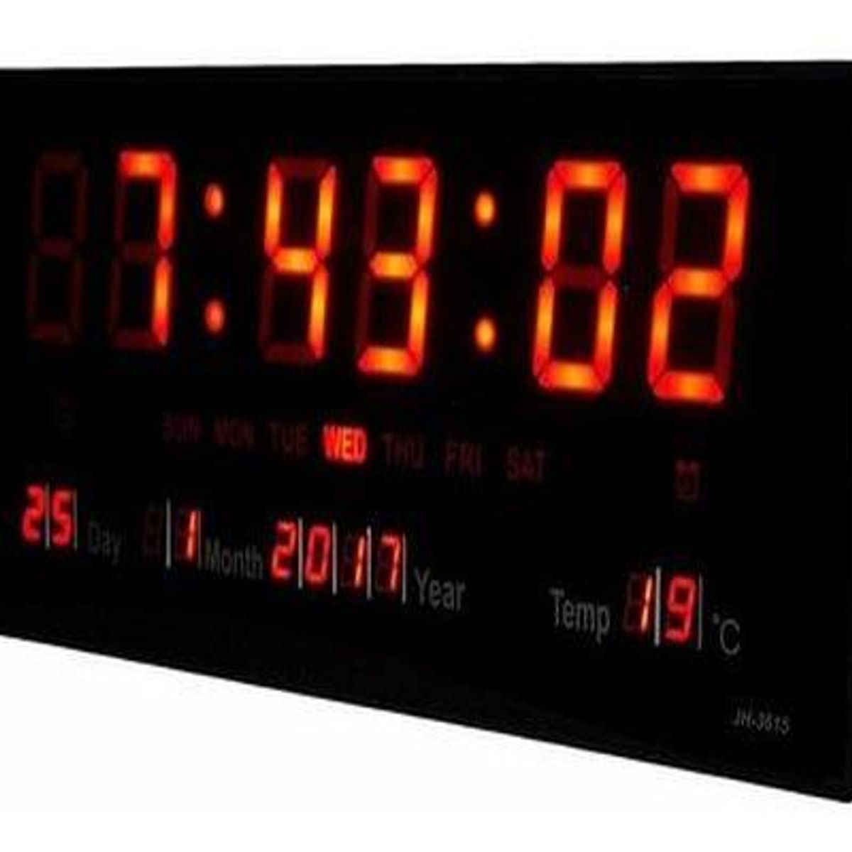 GENERICO - Reloj Mural Digital LED con Termómetro y Alarma Melódica