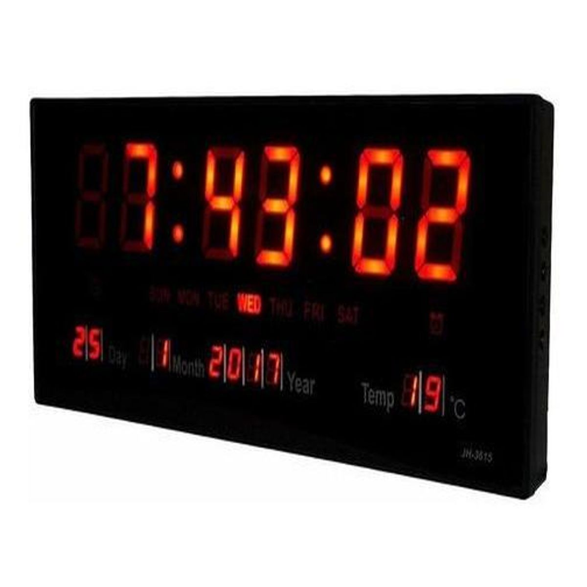 GENERICO - Reloj Mural Digital LED con Termómetro y Alarma Melódica
