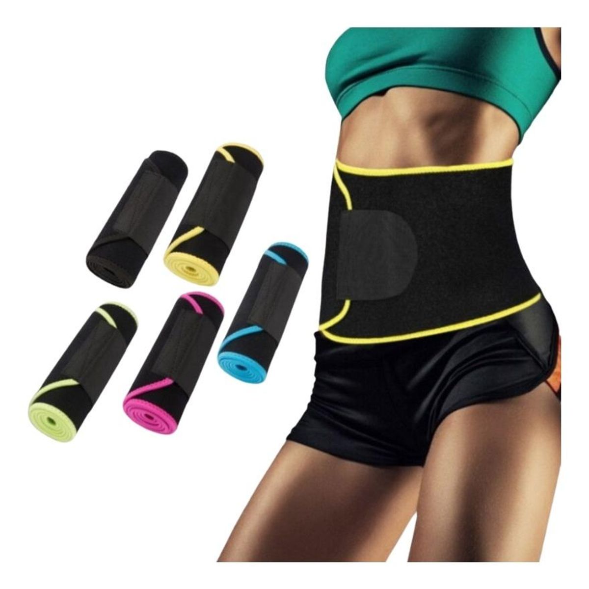 GENERICO - Faja Reductora Deportiva Negra Ajustable y Elástica