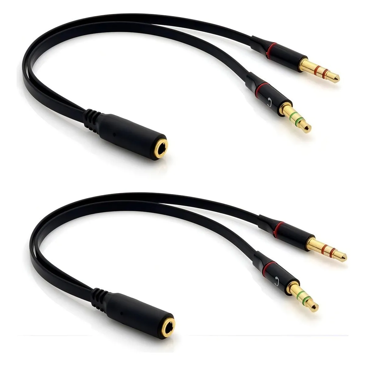 GENERICO - Pack de 2 Cables Adaptadores 35mm para Audio y Micrófono