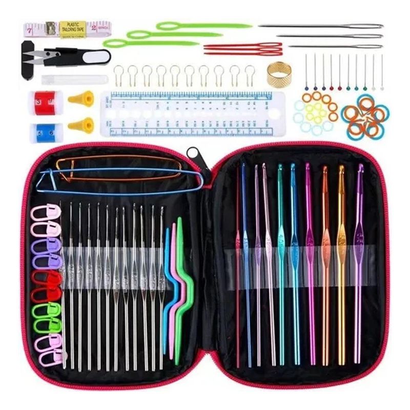 GENERICO - Set de 100 Piezas de Accesorios para Ganchillo en Estuche
