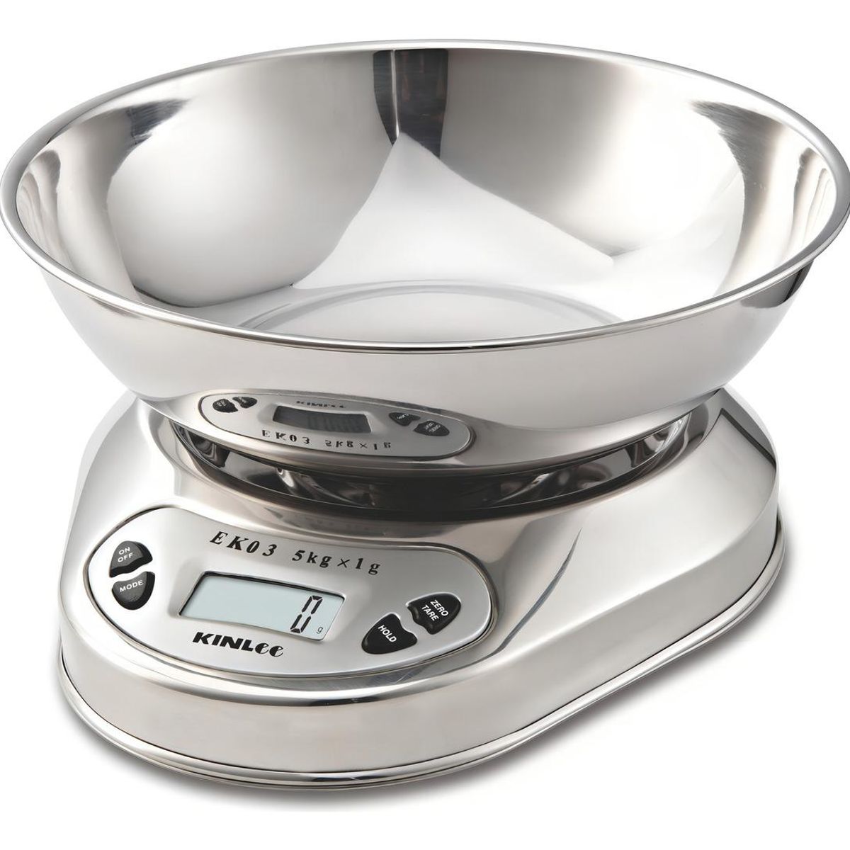 GENERICO - Balanza Digital de Cocina de Acero Inoxidable con Bowl 5kg