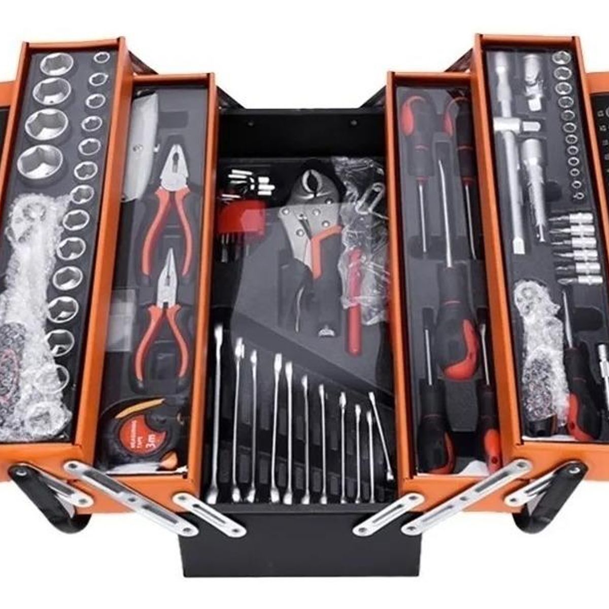 GENERICO - Caja de Herramientas Plegable con 85 Piezas Ocultas