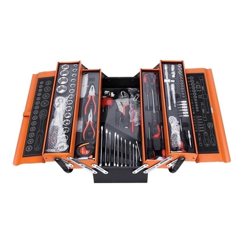 GENERICO - Caja de Herramientas Plegable con 85 Piezas Ocultas