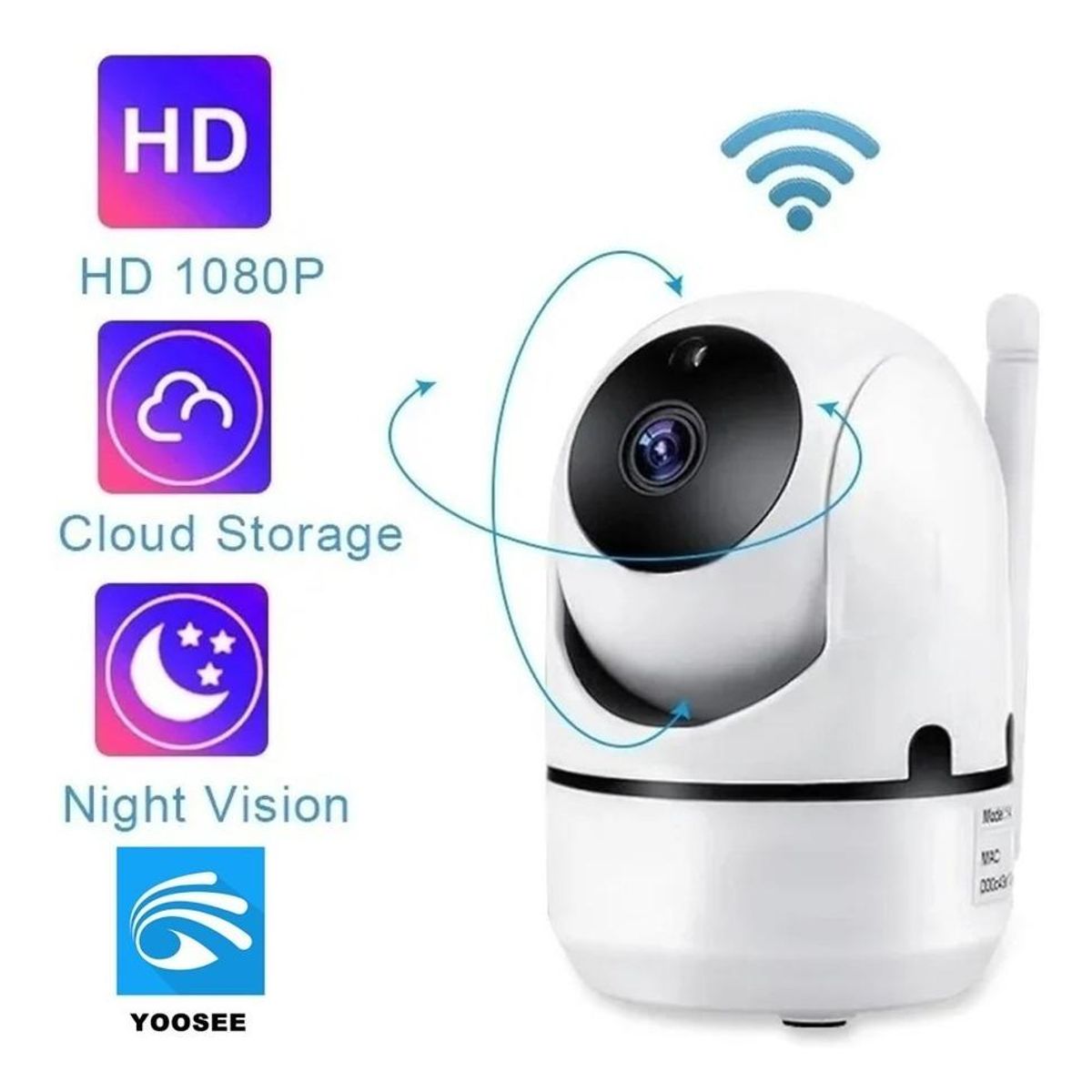 GENERICO - Cámara IP de Seguridad WiFi Motorizada con Sensor de Movimiento