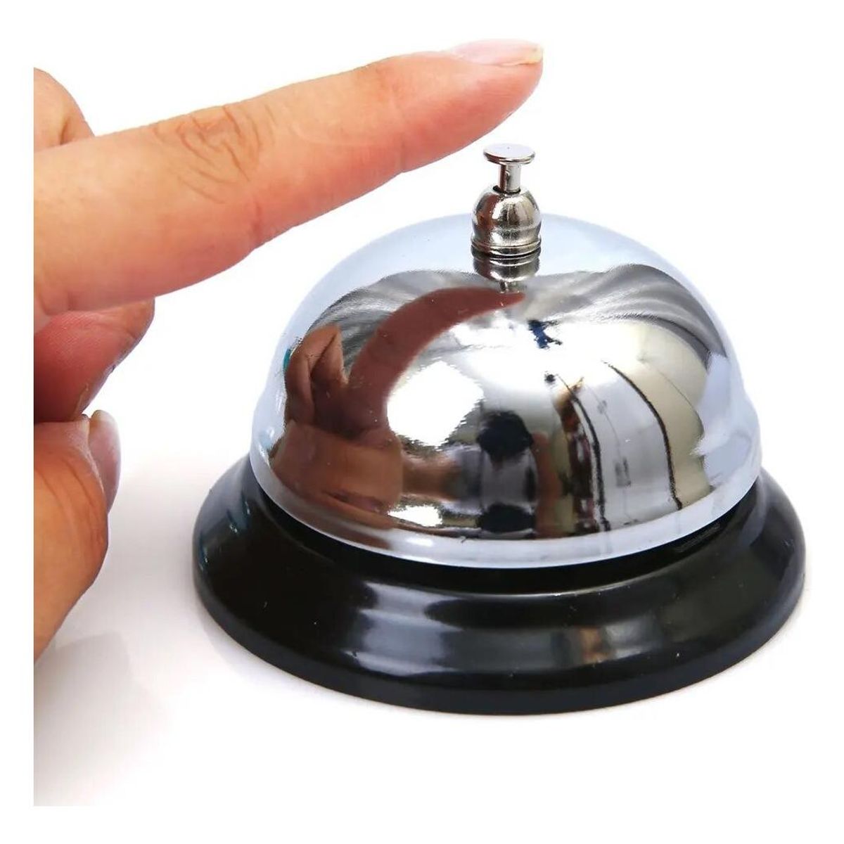 GENERICO - Campana de Recepción Redonda de Acero Inoxidable Plata