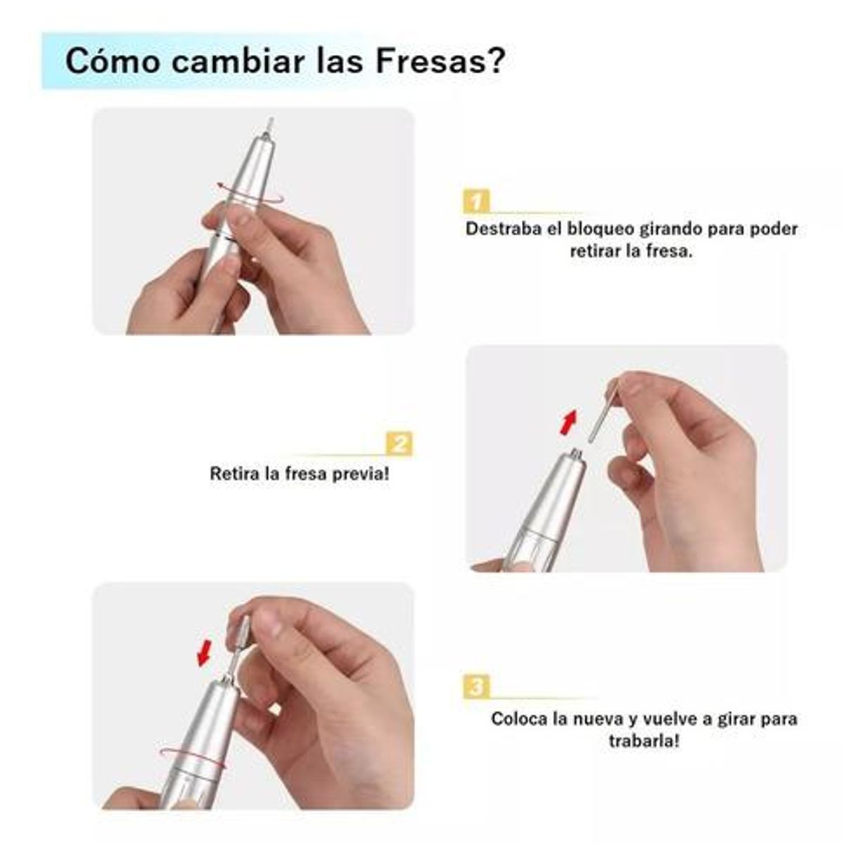 GENERICO - Torno Inalámbrico de Pedicura y Manicura 30000 RPM Rosa