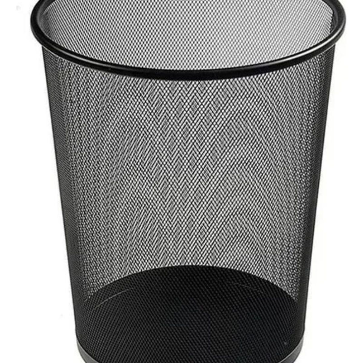 GENERICO - Basurero Metálico Redondo Malla para Oficina 26 cm