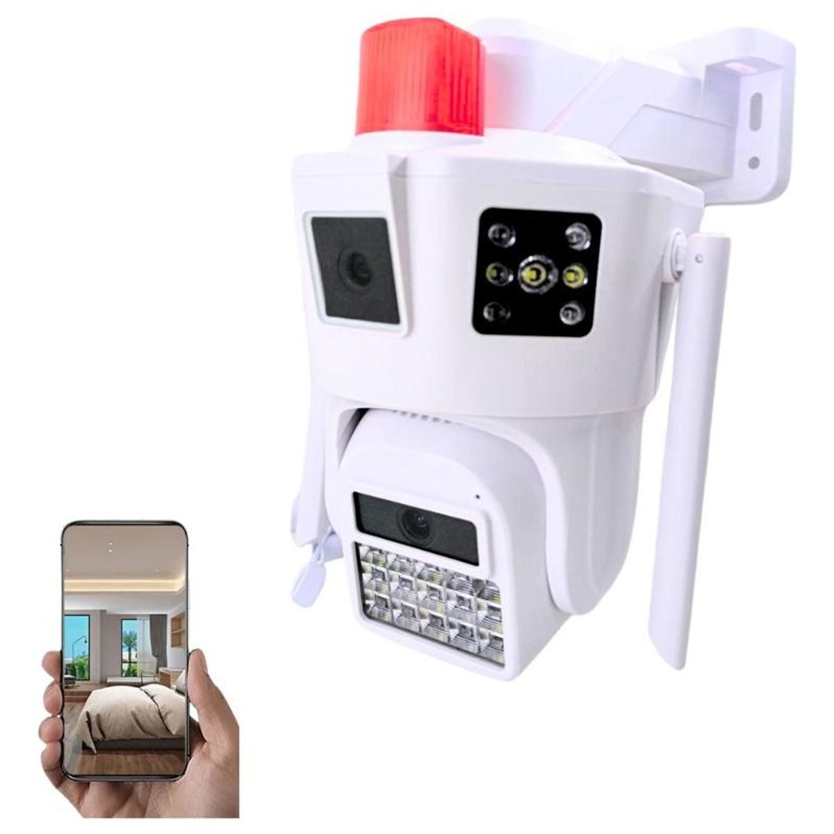 GENERICO - Cámara de Seguridad Exterior Doble Lente con App V380pro