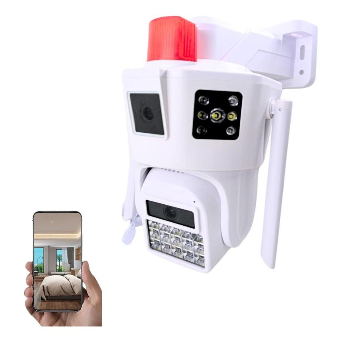 GENERICO - Cámara de Seguridad Exterior Doble Lente con App V380pro