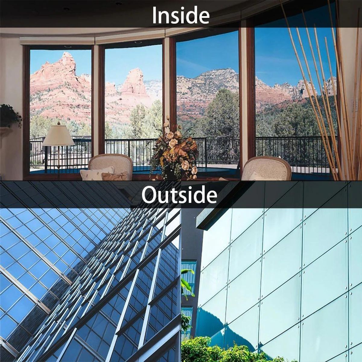 GENERICO - Papel Polarizado Espejado Cromo Silver 15% para Ventanas