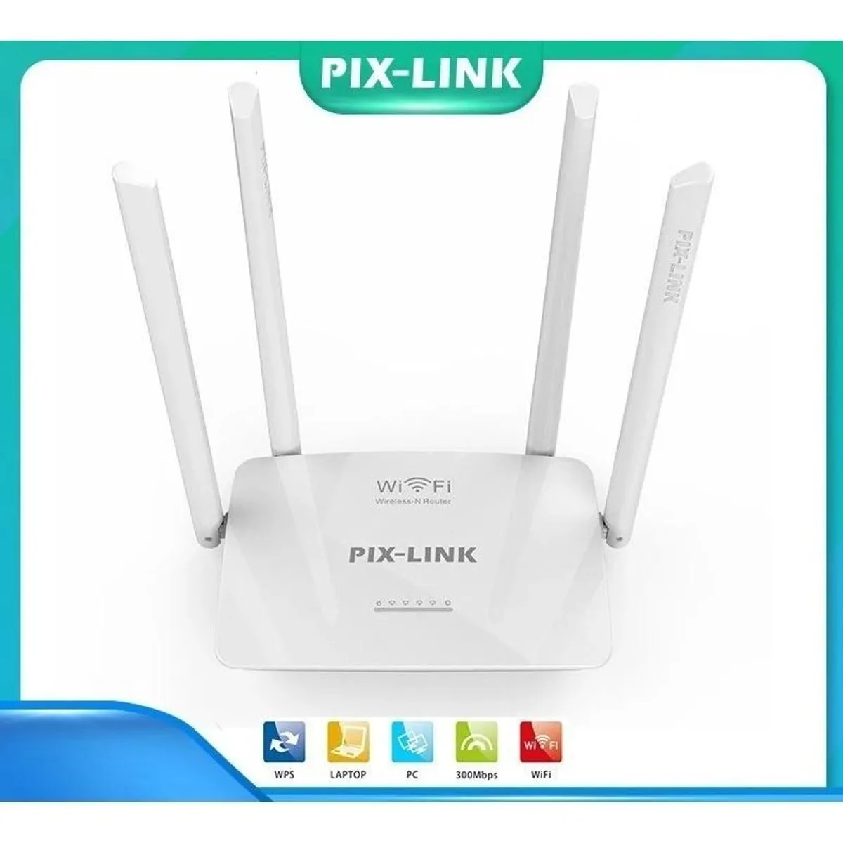 GENERICO - Router Repetidor Pix-link LV-WR08 300Mbps con 4 Antenas