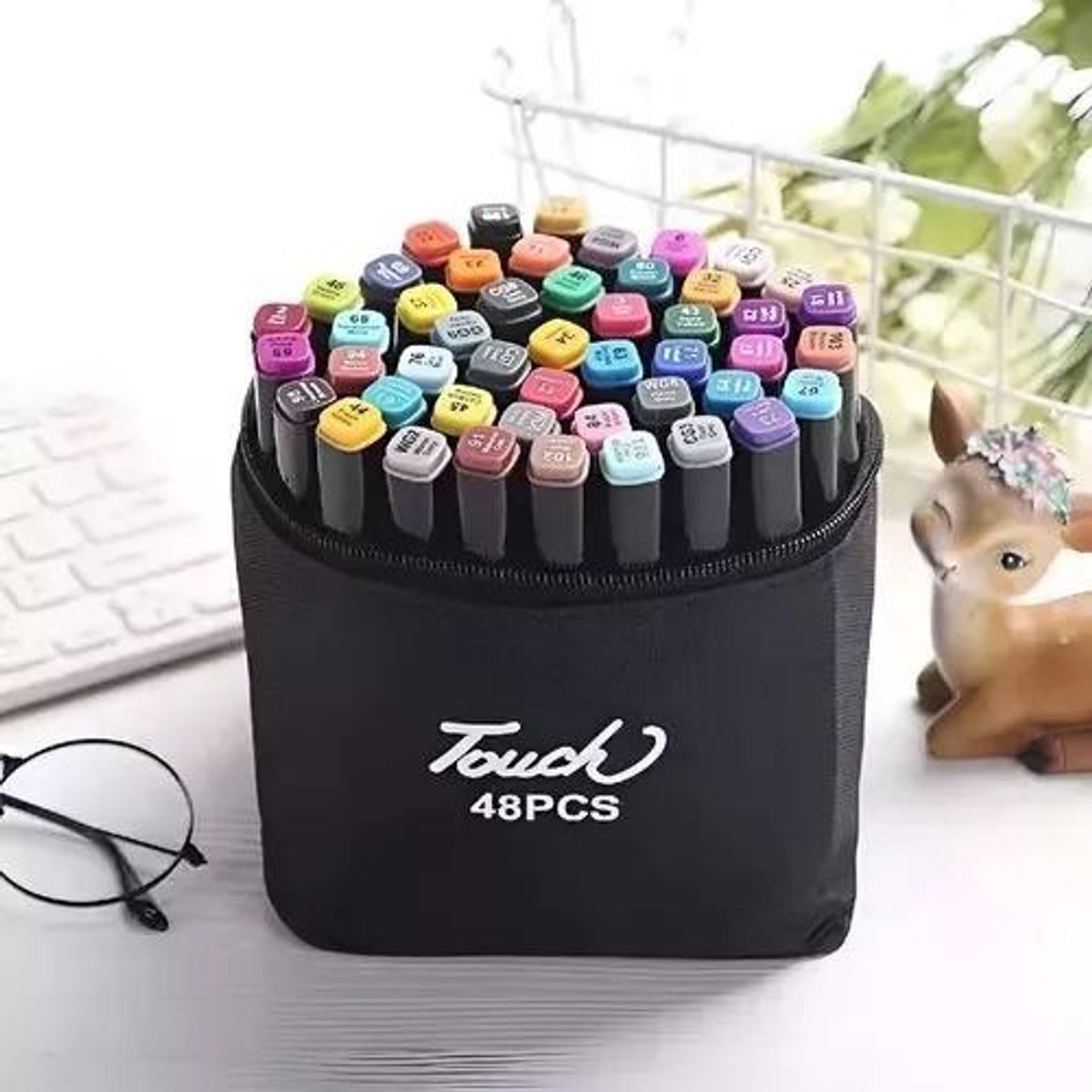 GENERICO - Pack de 48 Plumones Doble Punta para Dibujo y Coloración