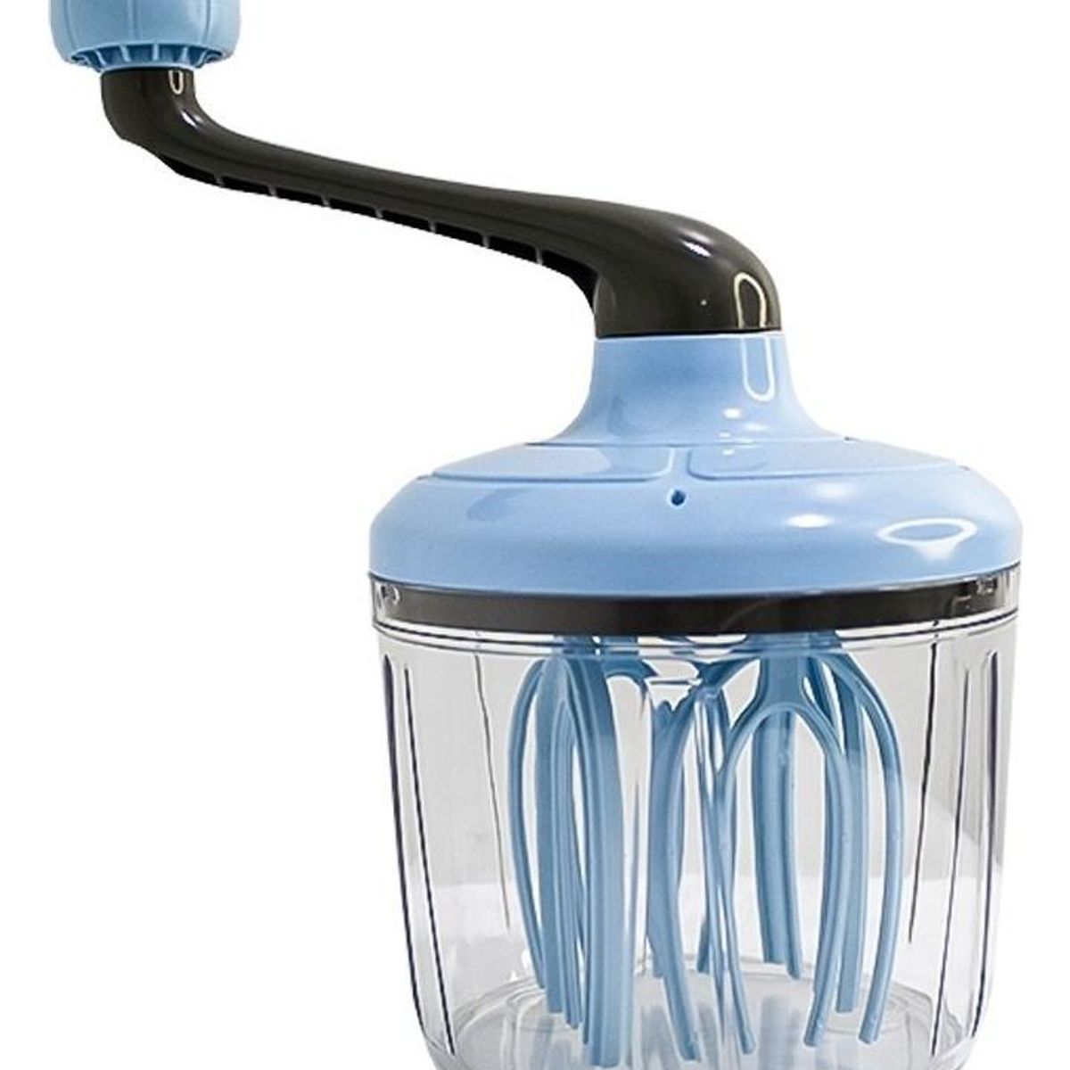 GENERICO - Batidora Manual de Manivela con Tazón Transparentes y Antideslizante