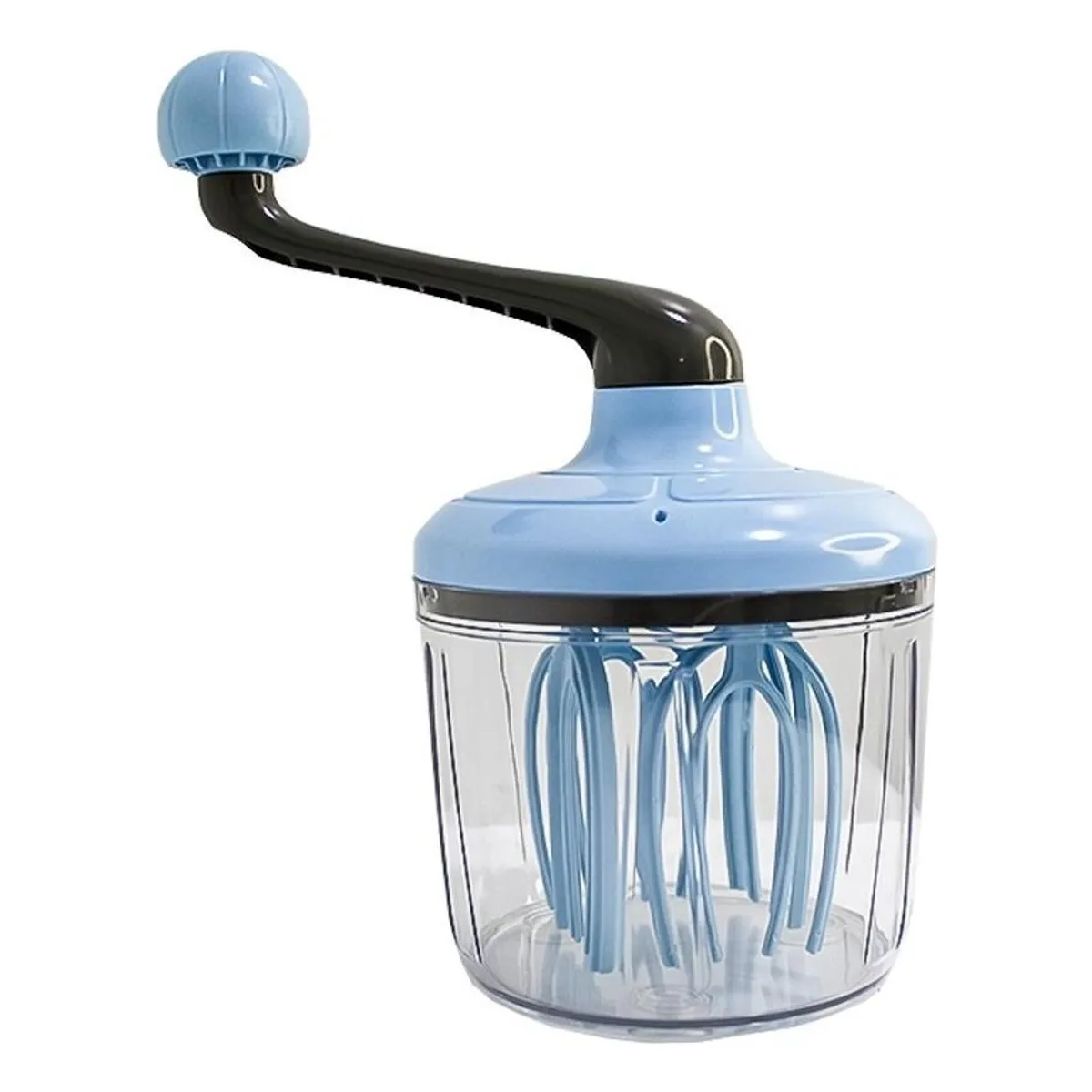 GENERICO - Batidora Manual de Manivela con Tazón Transparentes y Antideslizante