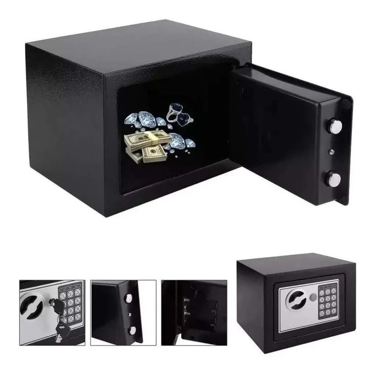 GENERICO - Caja Fuerte Digital con 2 Llaves y Teclado Numérico