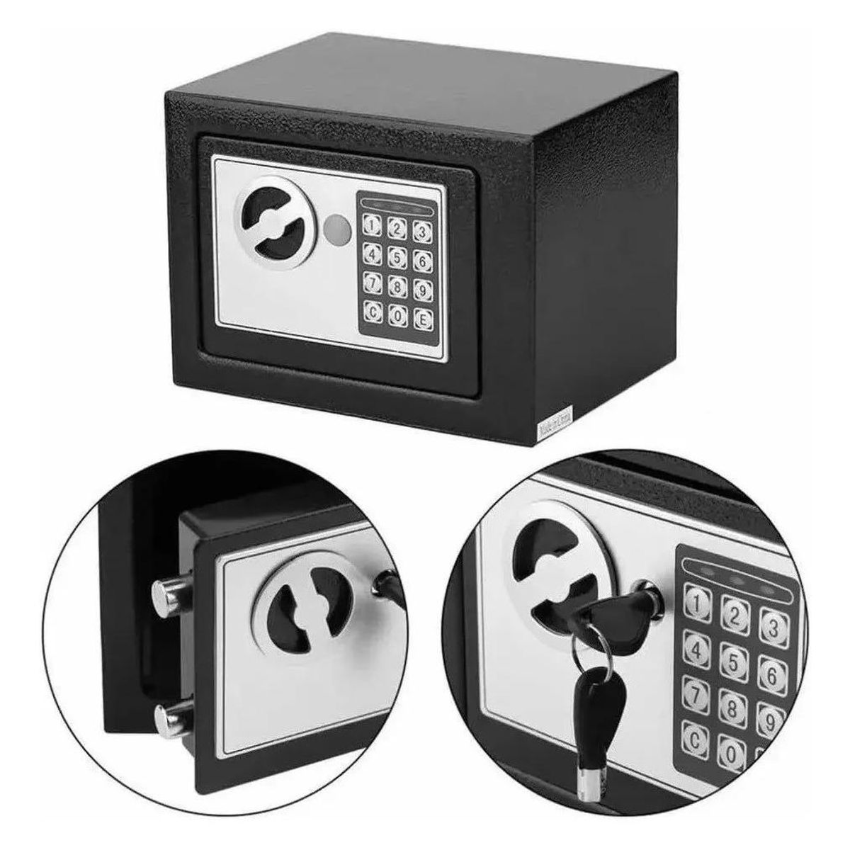 GENERICO - Caja Fuerte Digital con 2 Llaves y Teclado Numérico