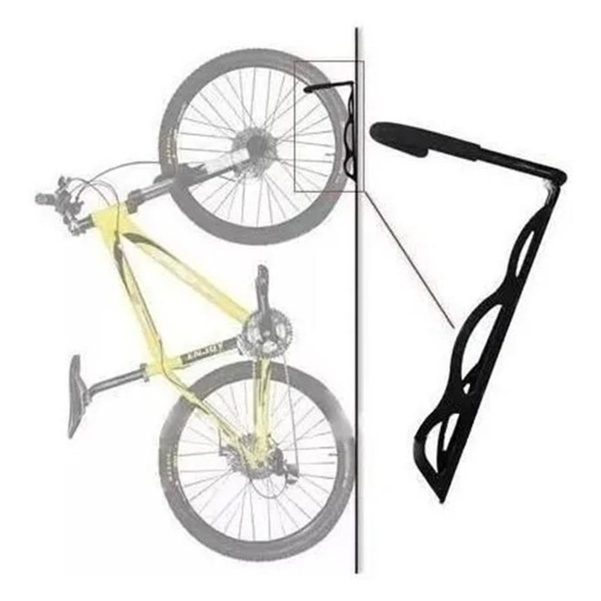 GENERICO - Soporte de Pared para Bicicleta - Gancho de Montaje