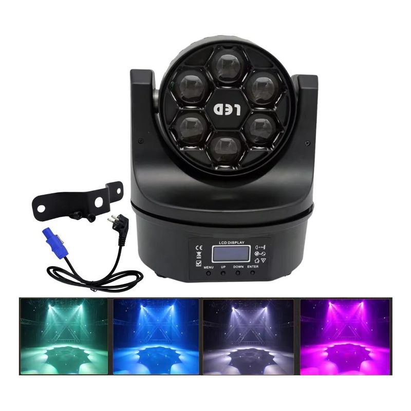 GENERICO - Cabeza Móvil RGBW DMX de 6x15W para Eventos