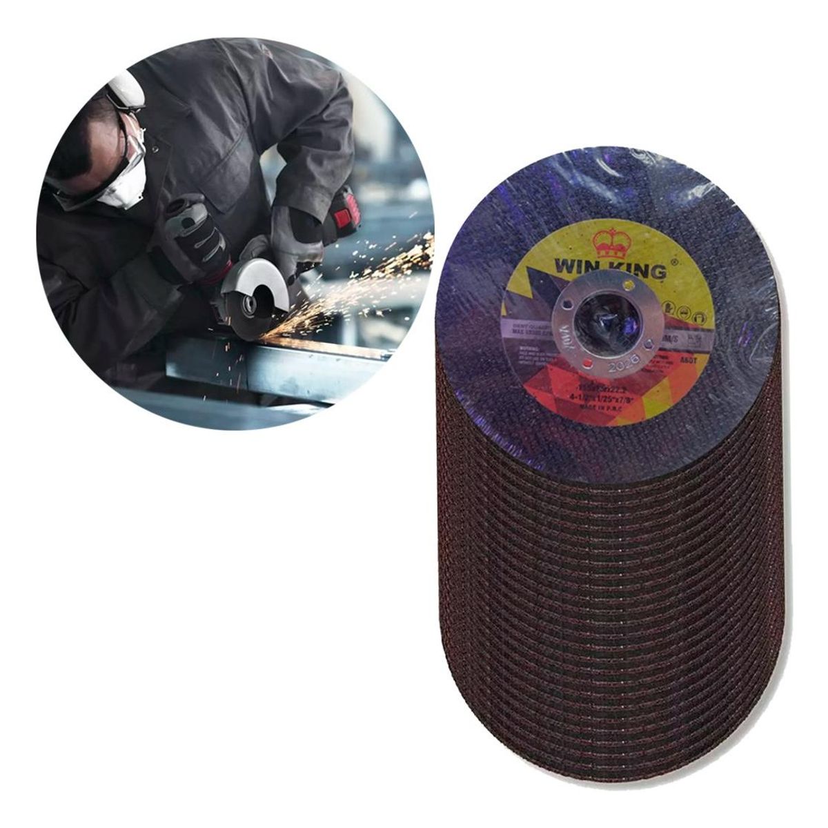 GENERICO - Pack de 50 Discos de Corte para Metal 115x1mm