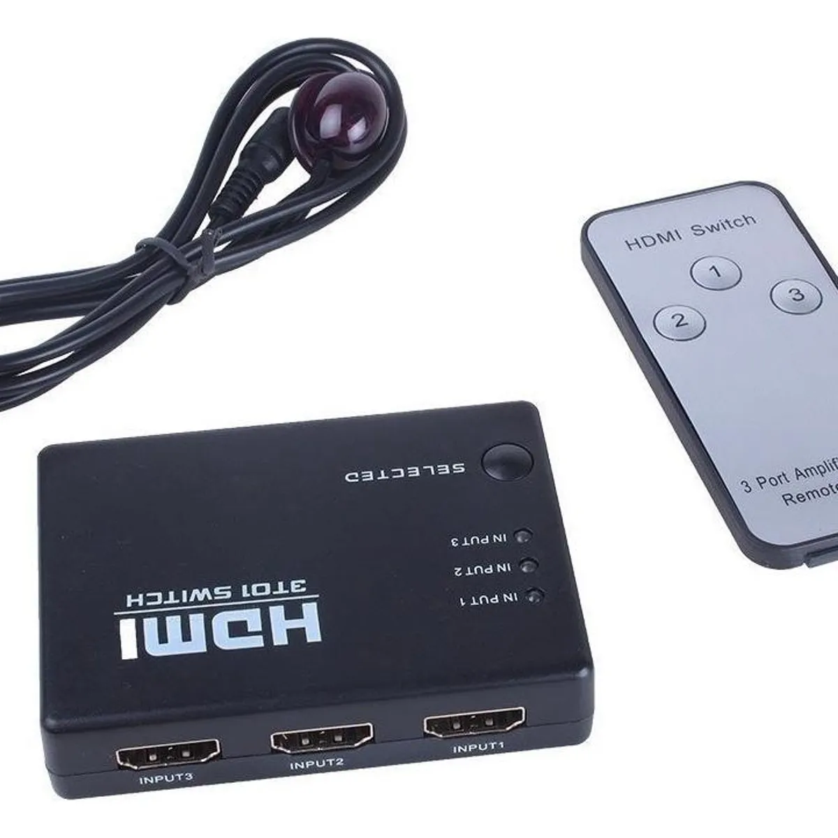 GENERICO - Splitter HDMI 3x1 Full HD 1080p con Control Remoto