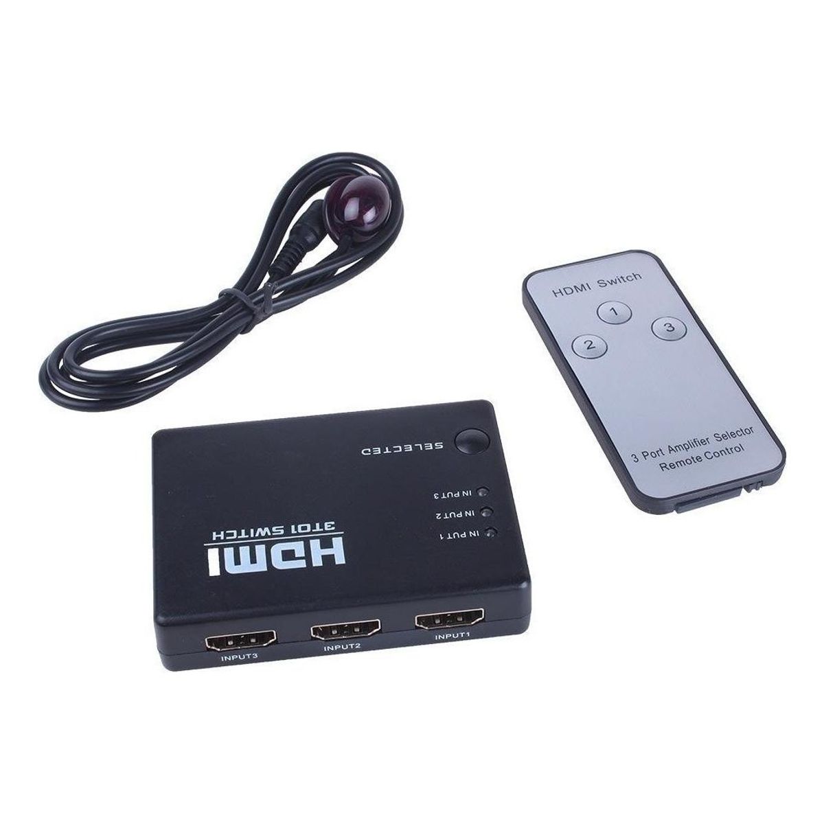 GENERICO - Splitter HDMI 3x1 Full HD 1080p con Control Remoto