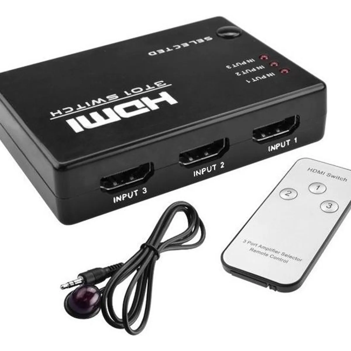 GENERICO - Splitter HDMI 3x1 Full HD 1080p con Control Remoto