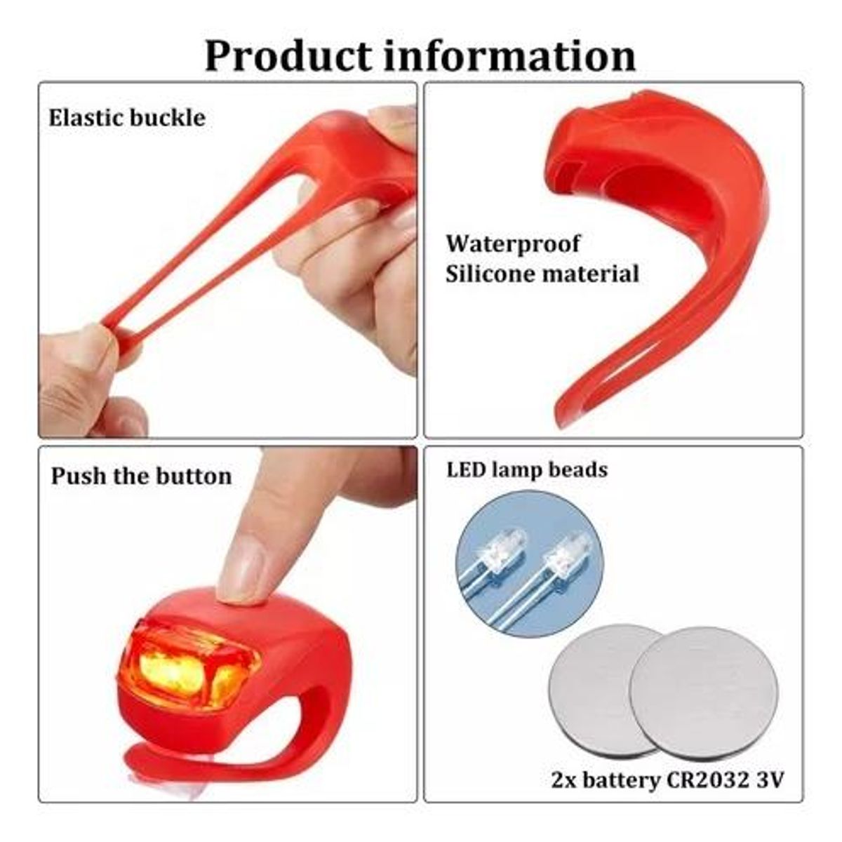 GENERICO - Kit de Luces LED para Bicicleta con Alto Brillo