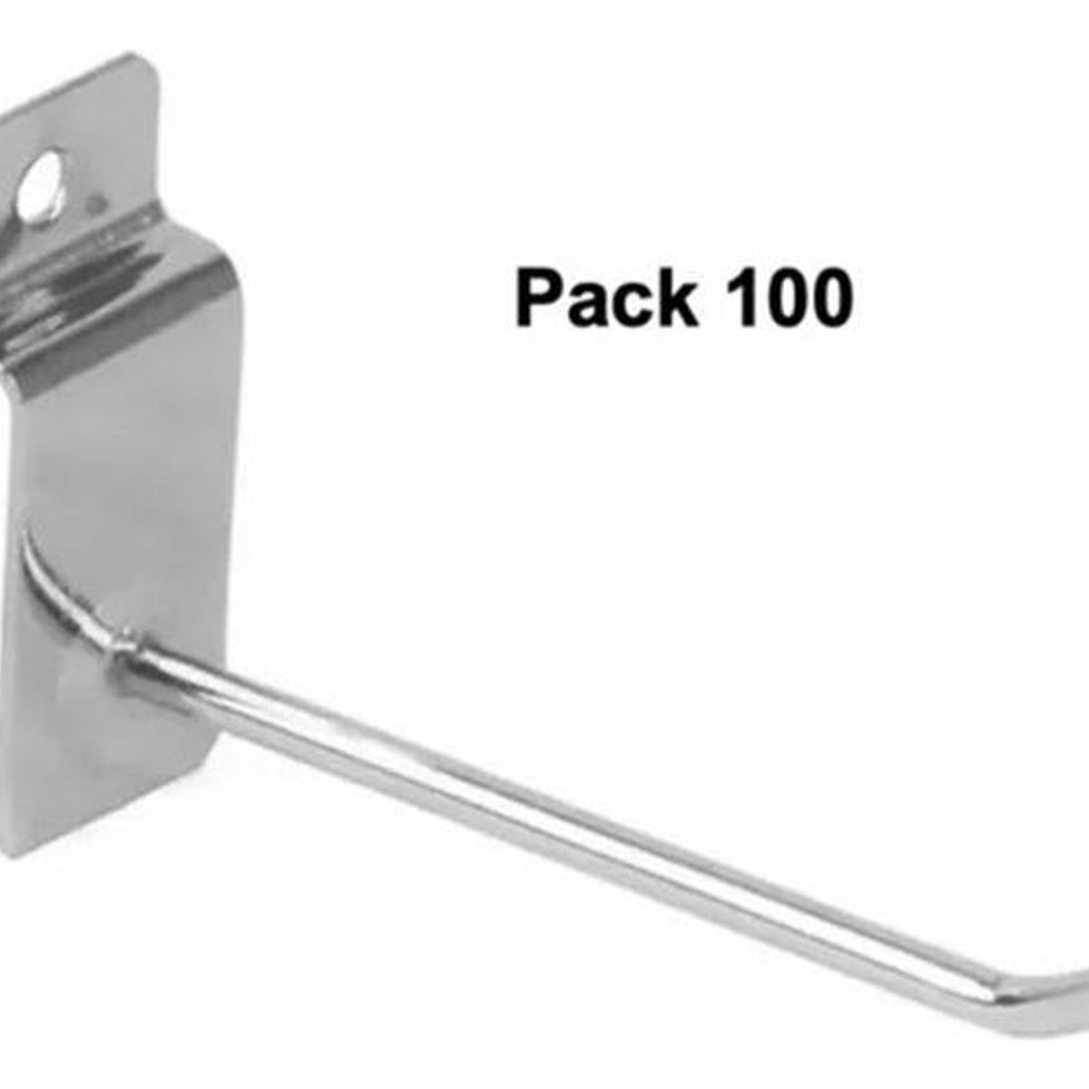 GENERICO - Pack de 100 Ganchos de Metal 15 cm para Panel Ranurado