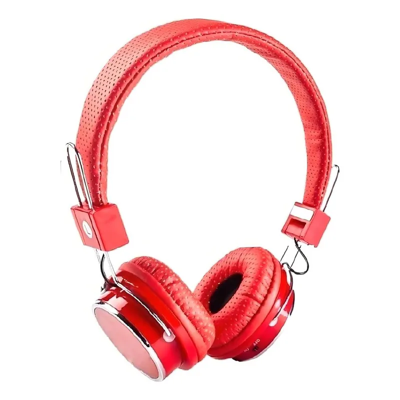 GENERICO - Auriculares Bluetooth con MP3 y FM Color Rojo