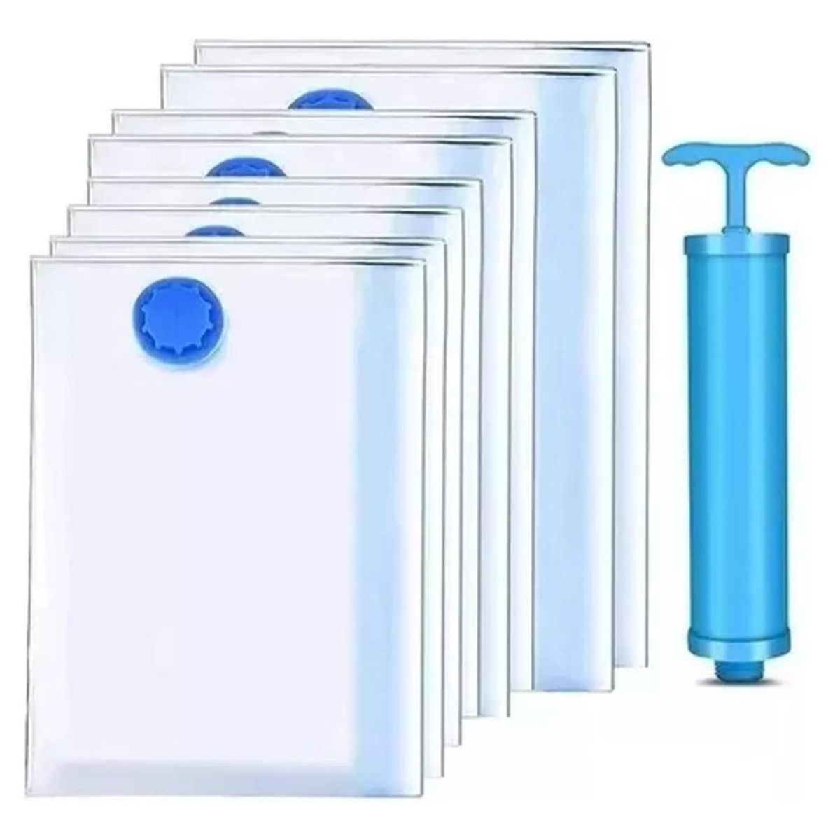 GENERICO - Pack 6 Bolsas Organizadoras al Vacío con Bomba Manual
