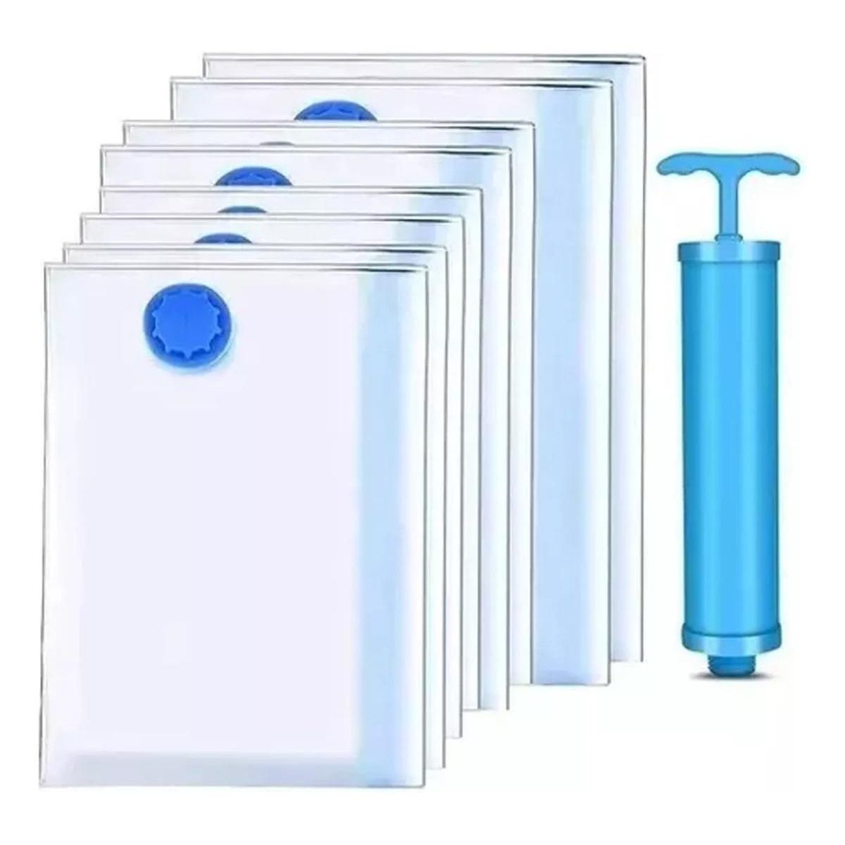 GENERICO - Pack 6 Bolsas Organizadoras al Vacío con Bomba Manual