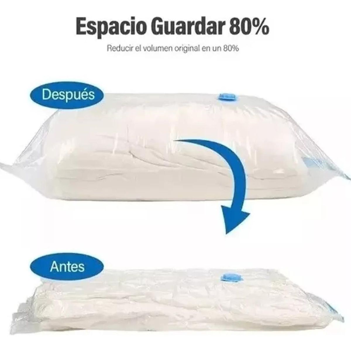 GENERICO - Pack 6 Bolsas Organizadoras al Vacío con Bomba Manual