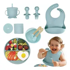 GENERICO - Set de Alimentación Antideslizante 10 Piezas Verde