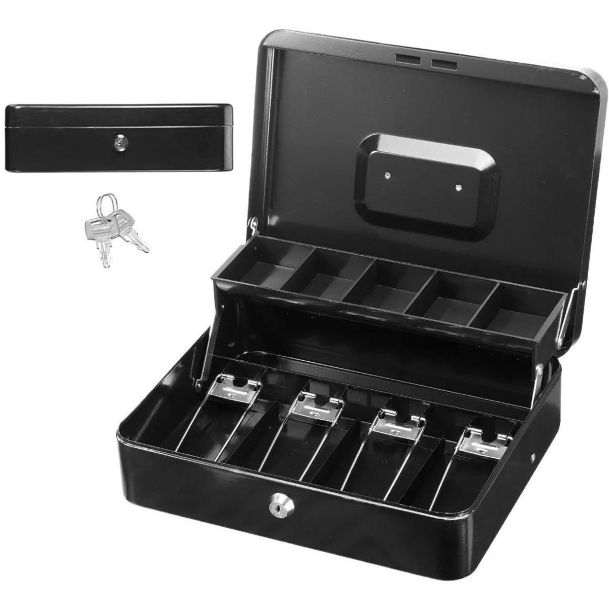 GENERICO - Caja Fuerte Metálica con Llave para Dinero 30x24 cm